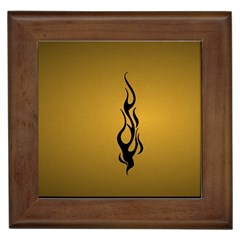 Flame Black, Golden Background Framed Tiles