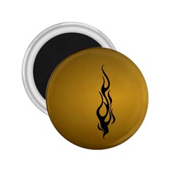 Flame Black, Golden Background 2 25  Magnets