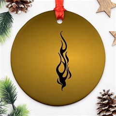 Flame Black, Golden Background Ornament (round) 