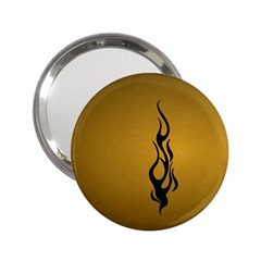 Flame Black, Golden Background 2 25  Handbag Mirrors by picsaspassion