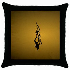 Flame Black, Golden Background Throw Pillow Case (black)