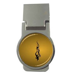 Flame Black, Golden Background Money Clips (round)  by picsaspassion