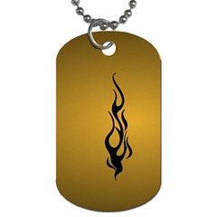 Flame Black, Golden Background Dog Tag (one Side)