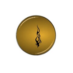 Flame Black, Golden Background Hat Clip Ball Marker (4 Pack)