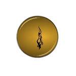 Flame black, golden background Hat Clip Ball Marker (4 pack) Front