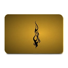 Flame Black, Golden Background Plate Mats by picsaspassion