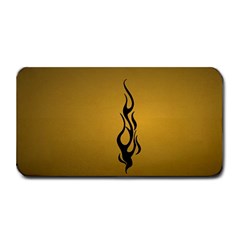 Flame Black, Golden Background Medium Bar Mats