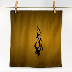 Flame Black, Golden Background Face Towel