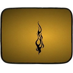 Flame Black, Golden Background Fleece Blanket (mini) by picsaspassion