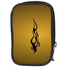 Flame Black, Golden Background Compact Camera Cases by picsaspassion