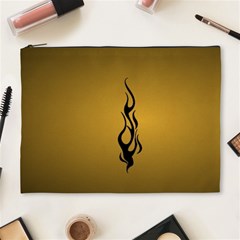 Flame Black, Golden Background Cosmetic Bag (xl)