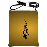 Flame black, golden background Shoulder Sling Bags Front