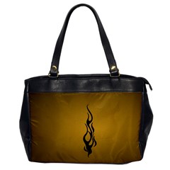 Flame Black, Golden Background Office Handbags by picsaspassion