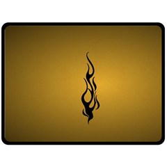 Flame Black, Golden Background Fleece Blanket (large)  by picsaspassion