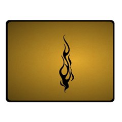 Flame Black, Golden Background Fleece Blanket (small) by picsaspassion