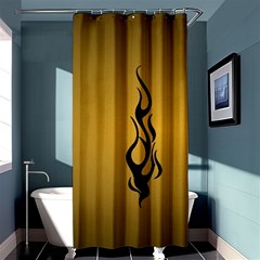 Flame Black, Golden Background Shower Curtain 36  X 72  (stall) 