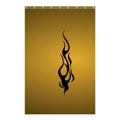 Flame Black, Golden Background Shower Curtain 48  X 72  (small)  by picsaspassion