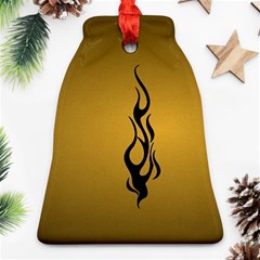 Flame Black, Golden Background Bell Ornament (2 Sides)