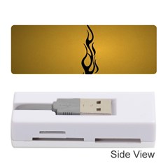 Flame Black, Golden Background Memory Card Reader (stick)  by picsaspassion