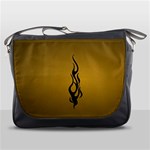 Flame black, golden background Messenger Bags Front