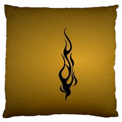 Flame Black, Golden Background Large Cushion Case (one Side)