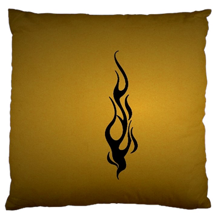 Flame black, golden background Large Cushion Case (Two Sides)