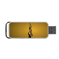 Flame Black, Golden Background Portable Usb Flash (one Side) by picsaspassion