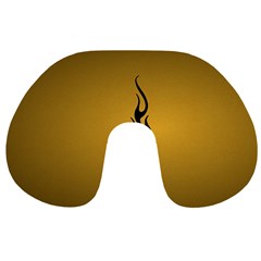 Flame Black, Golden Background Travel Neck Pillows