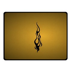 Flame Black, Golden Background Double Sided Fleece Blanket (small) 