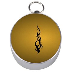 Flame Black, Golden Background Silver Compasses by picsaspassion