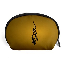 Flame Black, Golden Background Accessory Pouches (large) 