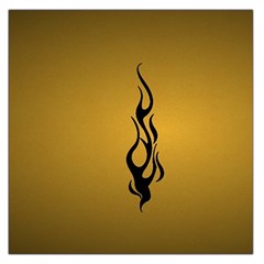 Flame Black, Golden Background Large Satin Scarf (square)