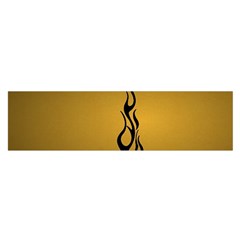 Flame Black, Golden Background Satin Scarf (oblong)