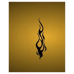 Flame Black, Golden Background Drawstring Bag (small)