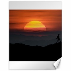 Man Walking At Mountains Landscape Illustration Canvas 12  X 16  