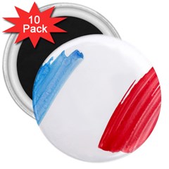 Tricolor Banner France 3  Magnets (10 Pack) 