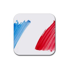 Tricolor Banner France Rubber Coaster (square) 