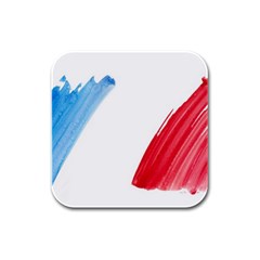 Tricolor Banner France Rubber Square Coaster (4 Pack) 