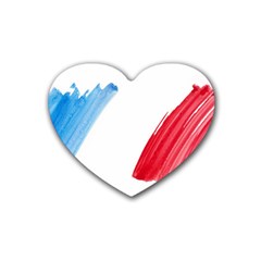 Tricolor Banner France Heart Coaster (4 Pack) 