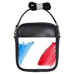 Tricolor Banner France Girls Sling Bags