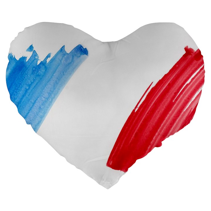 Tricolor banner france Large 19  Premium Heart Shape Cushions