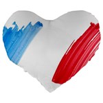 Tricolor banner france Large 19  Premium Heart Shape Cushions Back