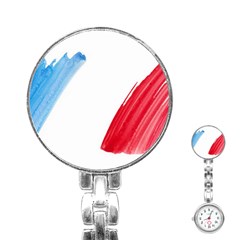 Tricolor Banner France Stainless Steel Nurses Watch