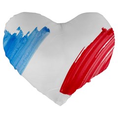 Tricolor Banner France Large 19  Premium Flano Heart Shape Cushions