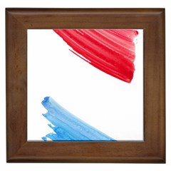 Tricolor Banner Watercolor Painting, Red Blue White Framed Tiles by picsaspassion