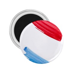 Tricolor Banner Watercolor Painting, Red Blue White 2 25  Magnets