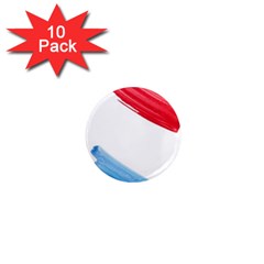 Tricolor Banner Watercolor Painting, Red Blue White 1  Mini Magnet (10 Pack) 