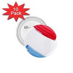 Tricolor Banner Watercolor Painting, Red Blue White 1 75  Buttons (10 Pack)