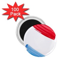 Tricolor Banner Watercolor Painting, Red Blue White 1 75  Magnets (100 Pack)  by picsaspassion