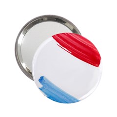 Tricolor Banner Watercolor Painting, Red Blue White 2 25  Handbag Mirrors by picsaspassion